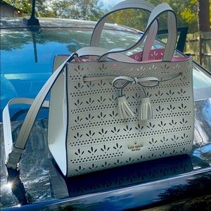 kate spade Hayes Small Leather Perforated Satchel